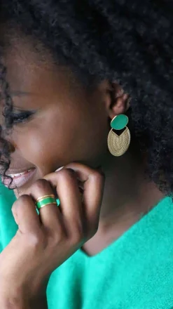 Clearance Bague Ajustable Vert Dulce Femmes Bague