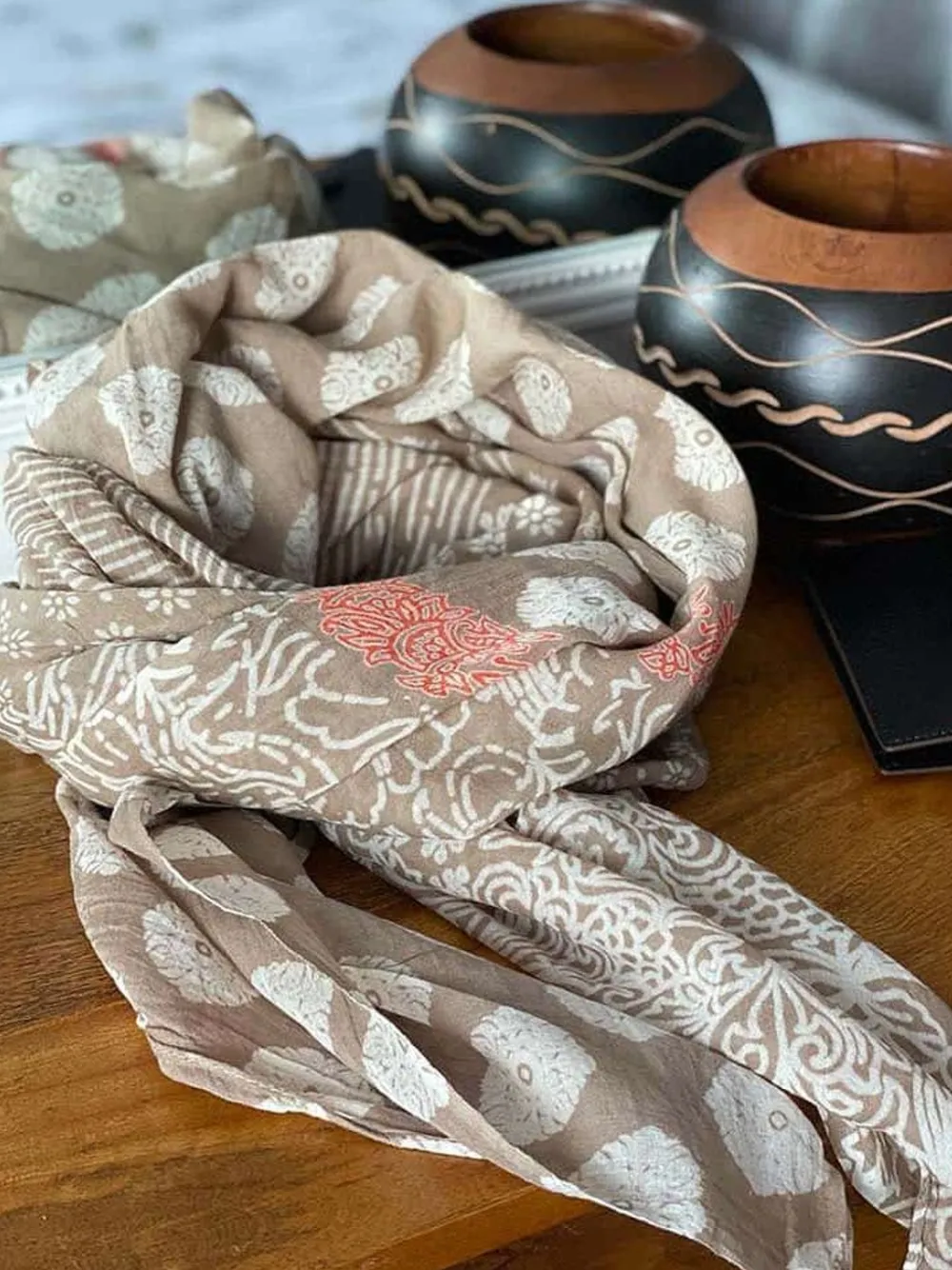 Outlet Foulard Homme Ecru Miguel Homme Foulard & Chèche Homme