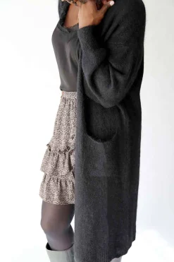 Cheap Gilet Long Noir Mohair Dan Femmes Gilet