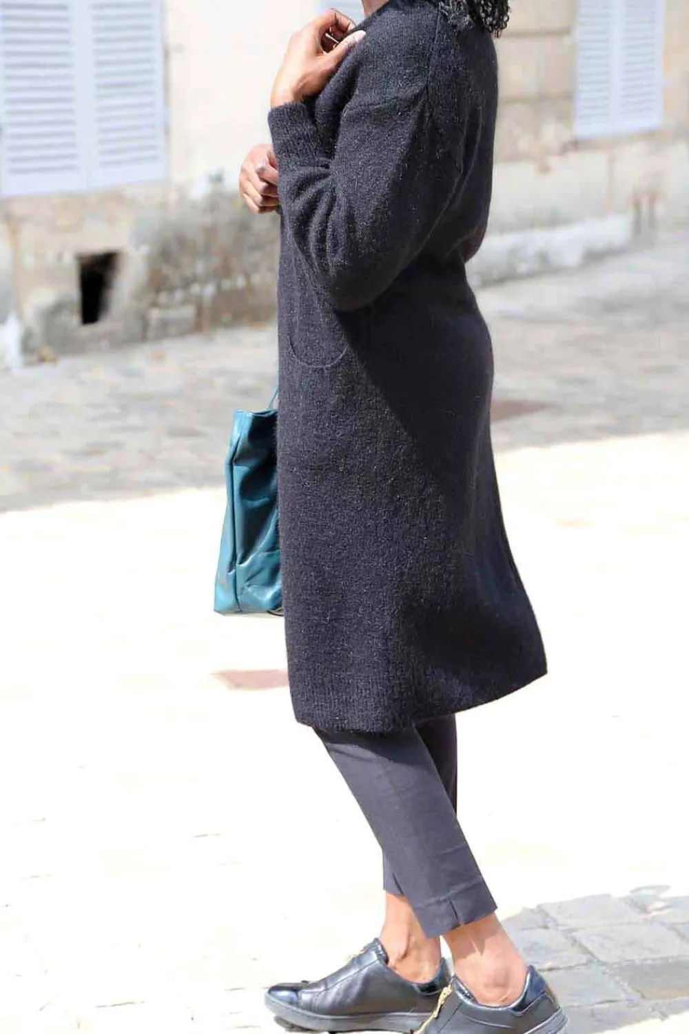 Cheap Gilet Long Noir Mohair Dan Femmes Gilet
