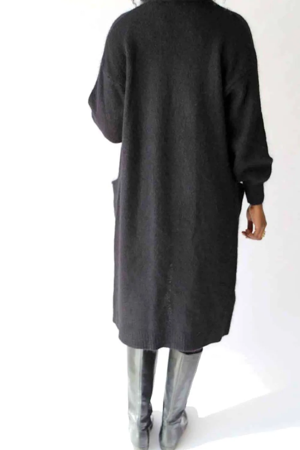 Cheap Gilet Long Noir Mohair Dan Femmes Gilet