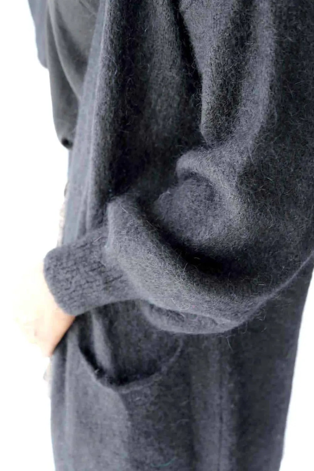 Cheap Gilet Long Noir Mohair Dan Femmes Gilet