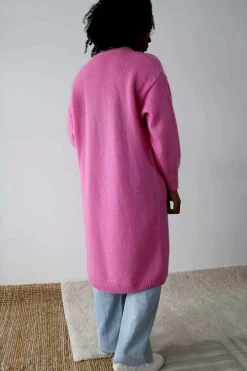 Hot Gilet Long Rose Dan Femmes Gilet