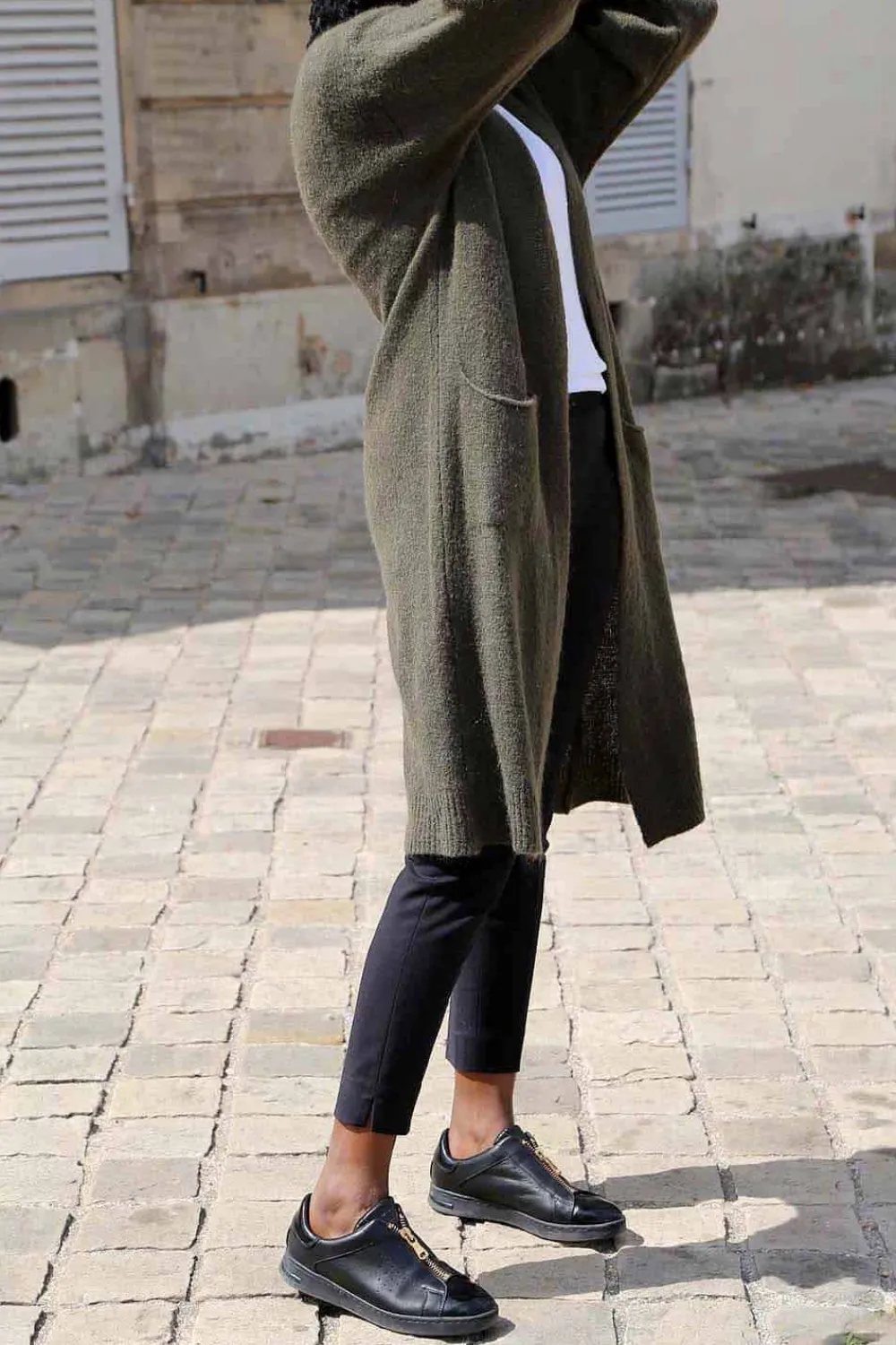 Shop Gilet Long Vert Mohair Dan Femmes Gilet