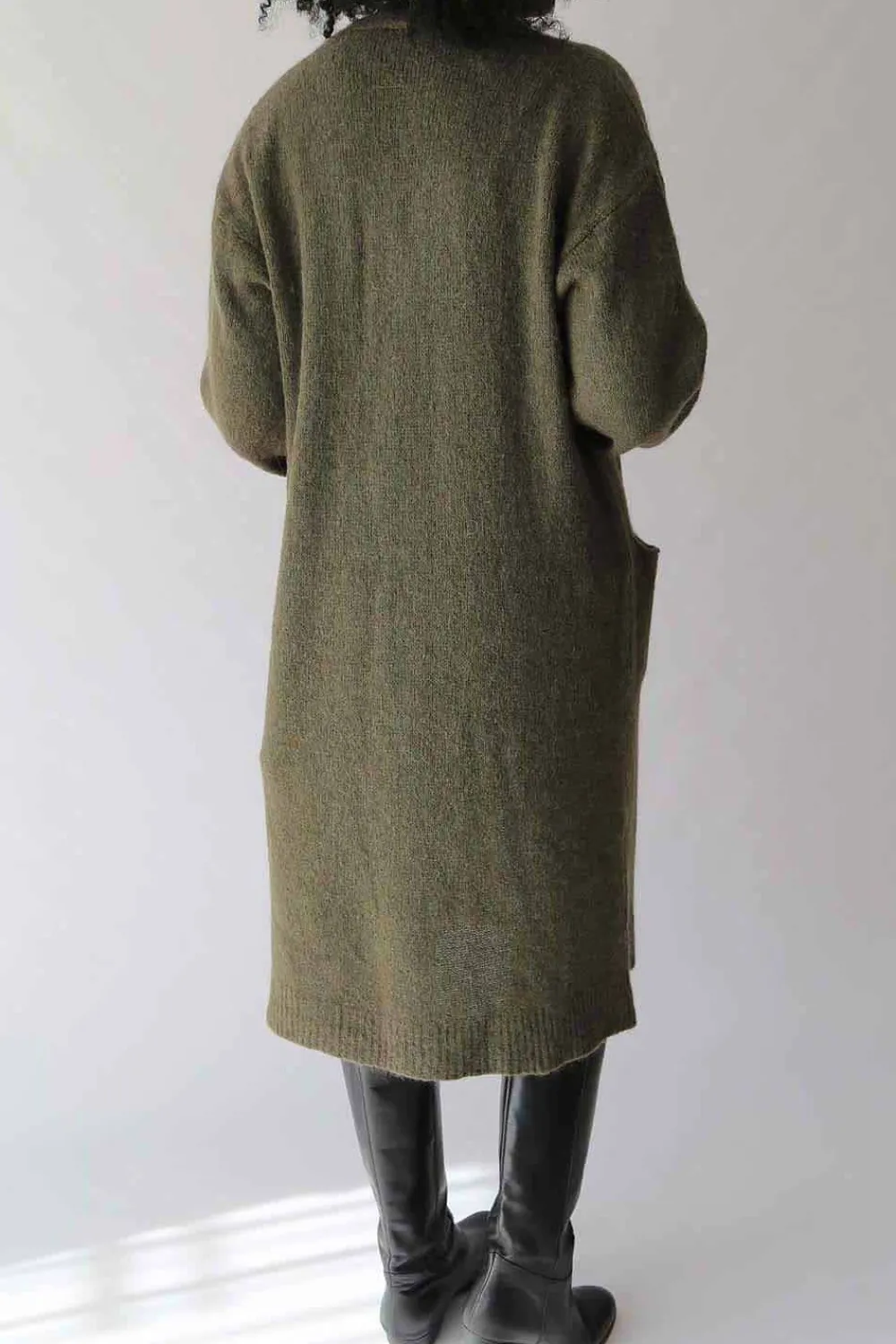 Shop Gilet Long Vert Mohair Dan Femmes Gilet