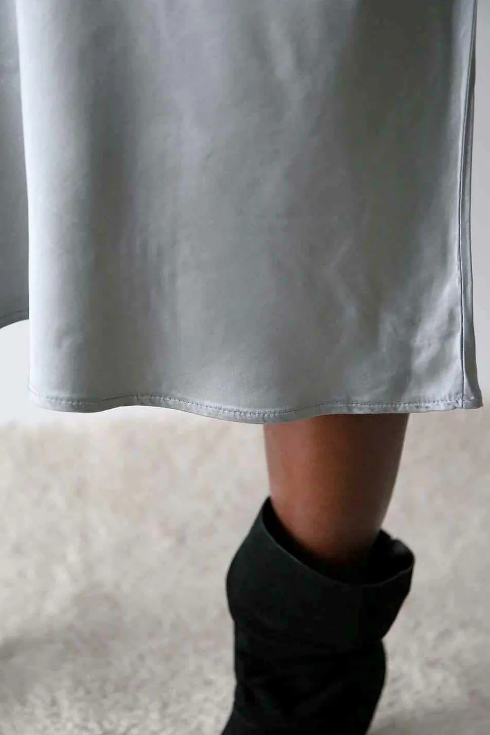 Cheap Jupe Midi Soie Gris Natty Femmes Jupe