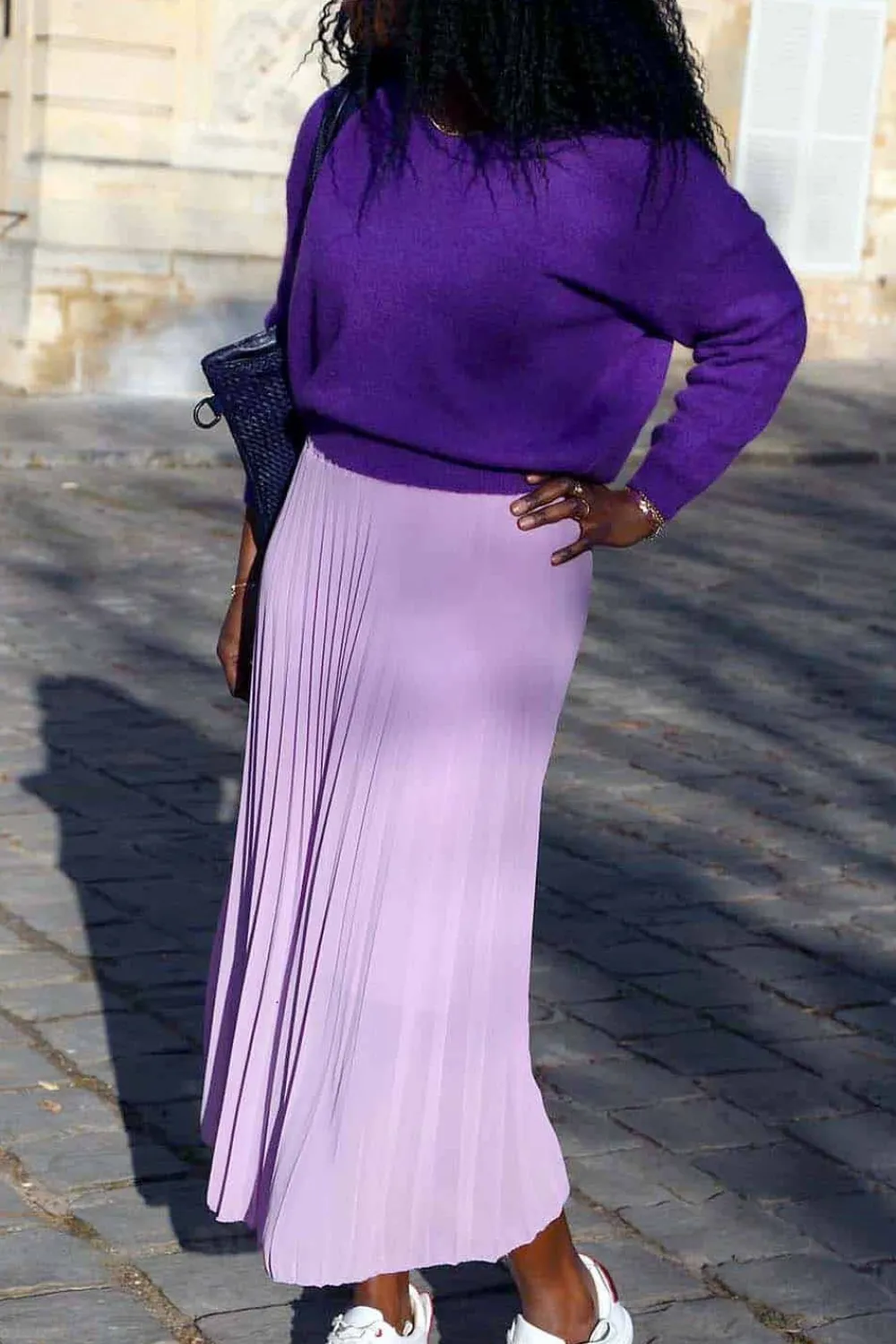 Sale Jupe Plissee Midi Violet Lilas Caudy Femmes Jupe