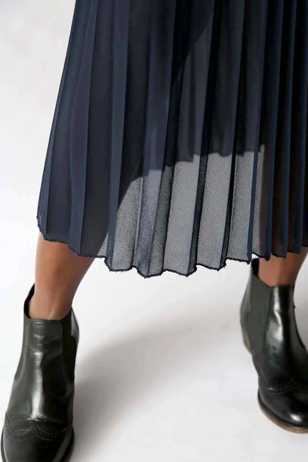 Best Jupe Plissee Uni Bleu Caudy Femmes Jupe