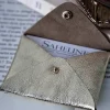 Online Porte-Cartes En Cuir Dore Ayden Femmes Porte-Cartes