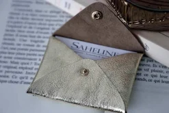 Online Porte-Cartes En Cuir Dore Ayden Femmes Porte-Cartes