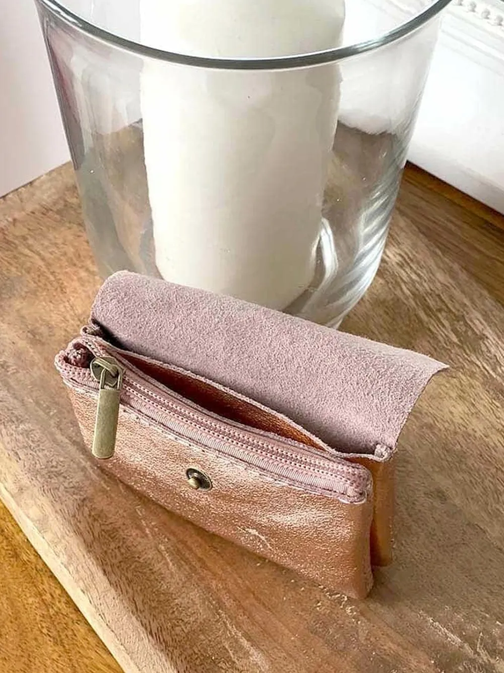 Hot Porte-Monnaie Dore Rose Anissa Femmes Porte-Monnaie