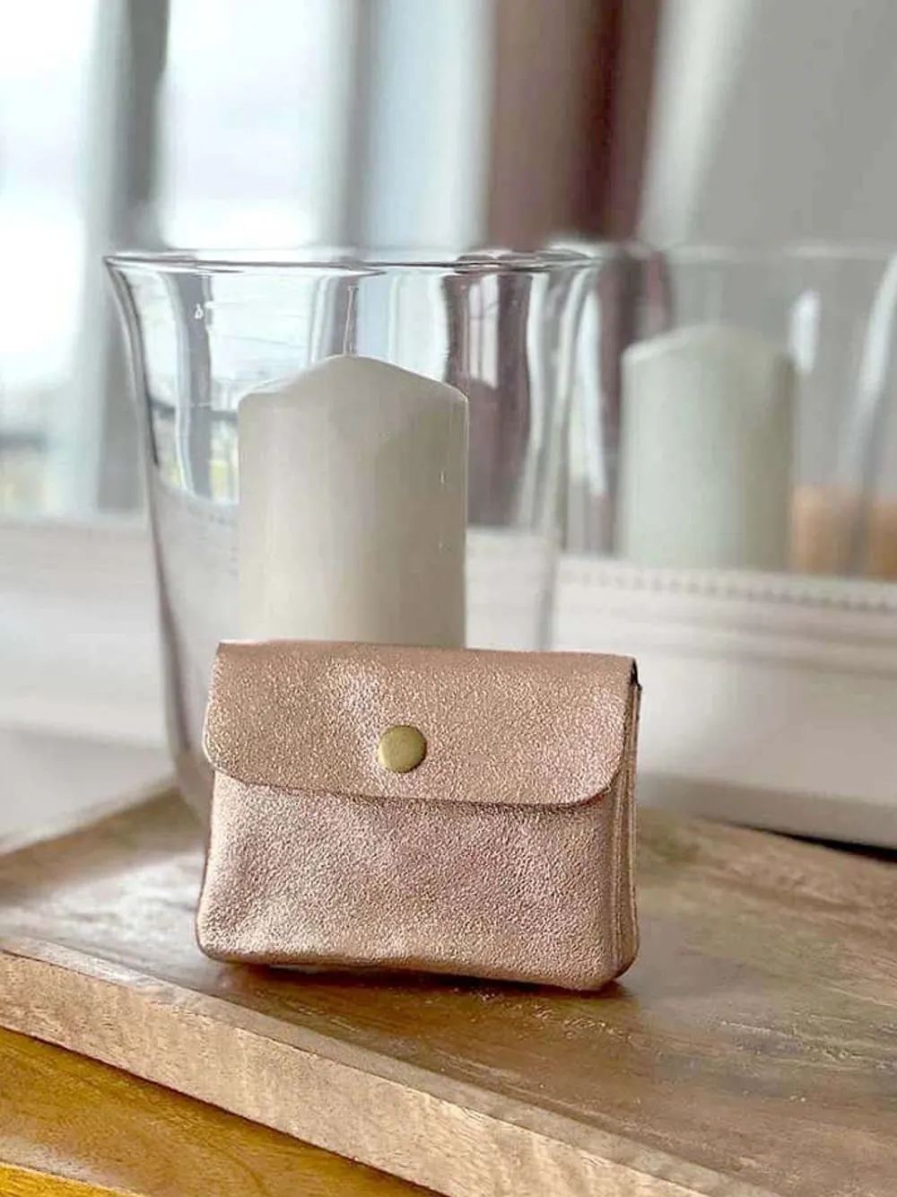 Hot Porte-Monnaie Dore Rose Anissa Femmes Porte-Monnaie