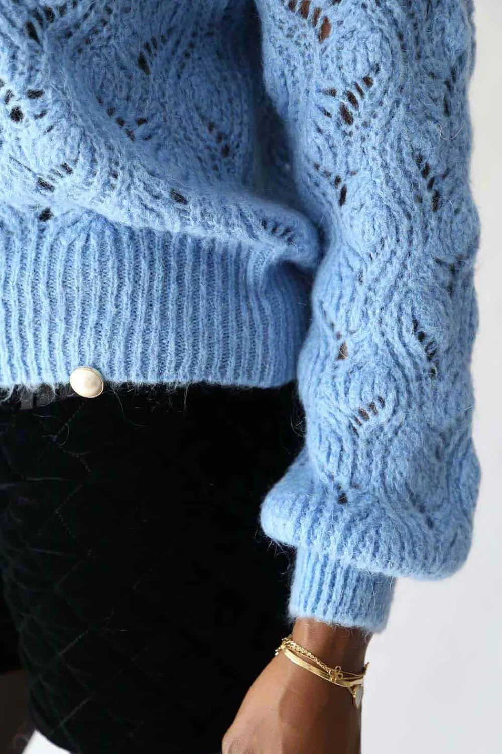 Best Pull Bleu Mohair Leo Femmes Pull