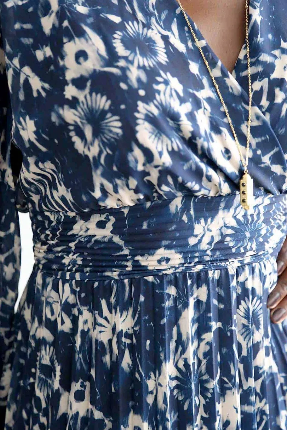 Outlet Robe Longue Imprime Bleu Lison Femmes Robe