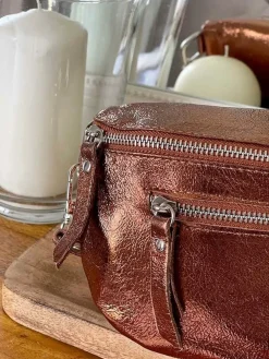 New Sac Banane Marron Cuivre June Femmes Sac Banane