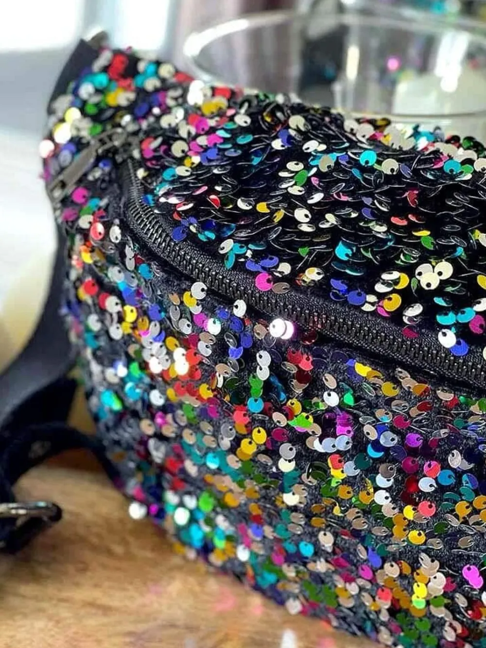 New Sac Banane Rose Multico A Sequins Laumy Femmes Sac Banane