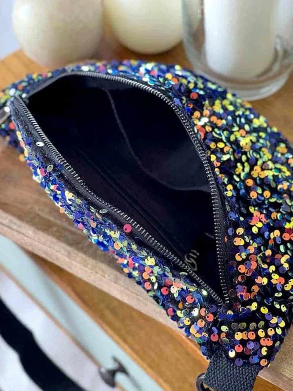 New Sac Banane Rose Multico A Sequins Laumy Femmes Sac Banane