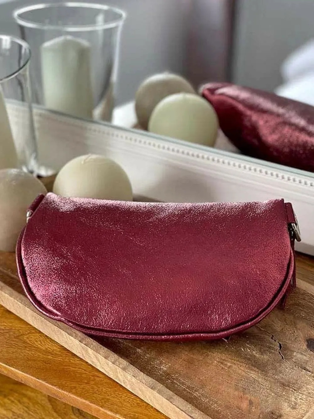 Fashion Sac Banane Rouge Bordeaux June Femmes Sac Banane