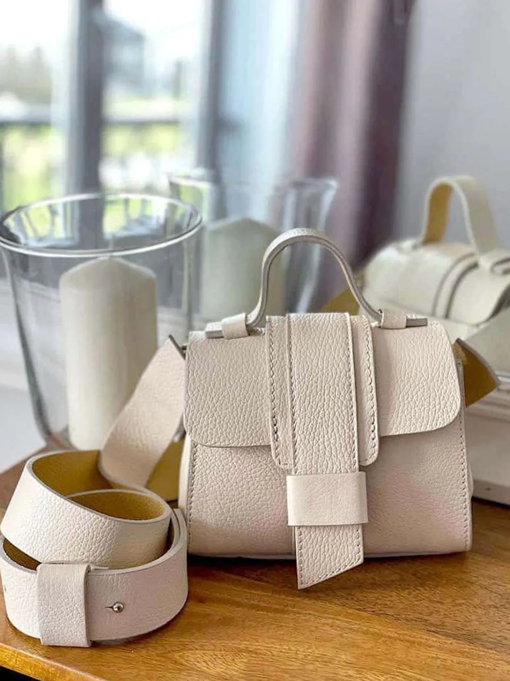 Best Sale Sac Beige Ecru Drixy Femmes Sac Porte Epaule Avec Sangle