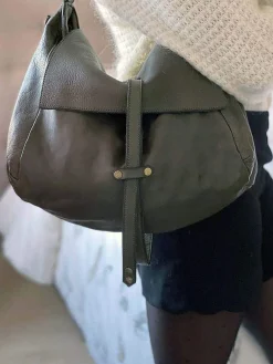 Best Sac Besace Cuir Vert Kaki Ninon Femmes Sac Porte Epaule Avec Sangle