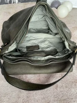 Best Sac Besace Cuir Vert Kaki Ninon Femmes Sac Porte Epaule Avec Sangle