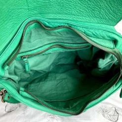 Fashion Sac Besace Cuir Vert Pomme Ninon Femmes Sac Format A4 Et +