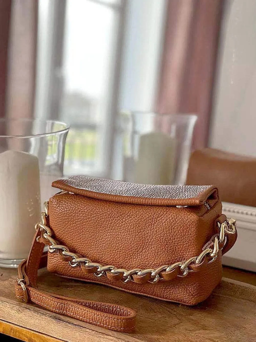 Flash Sale Sac Marron Camel Clover Femmes Sac Porte Epaule Avec Sangle