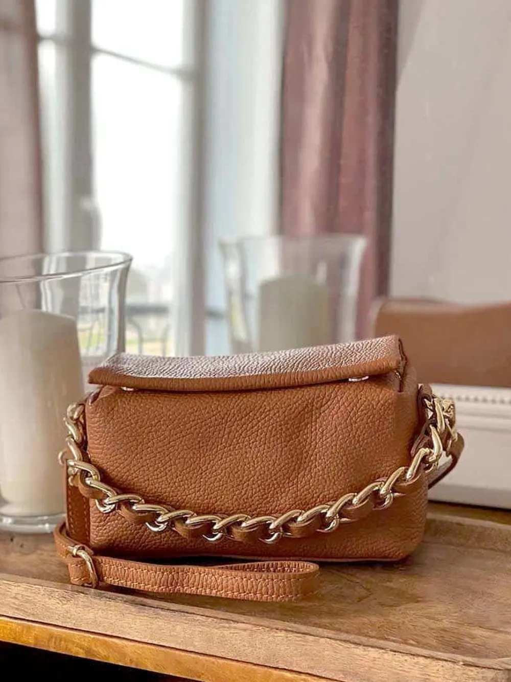 Flash Sale Sac Marron Camel Clover Femmes Sac Porte Epaule Avec Sangle