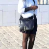 Hot Sac Noir Stefania Femmes Sac Porte Epaule Avec Sangle
