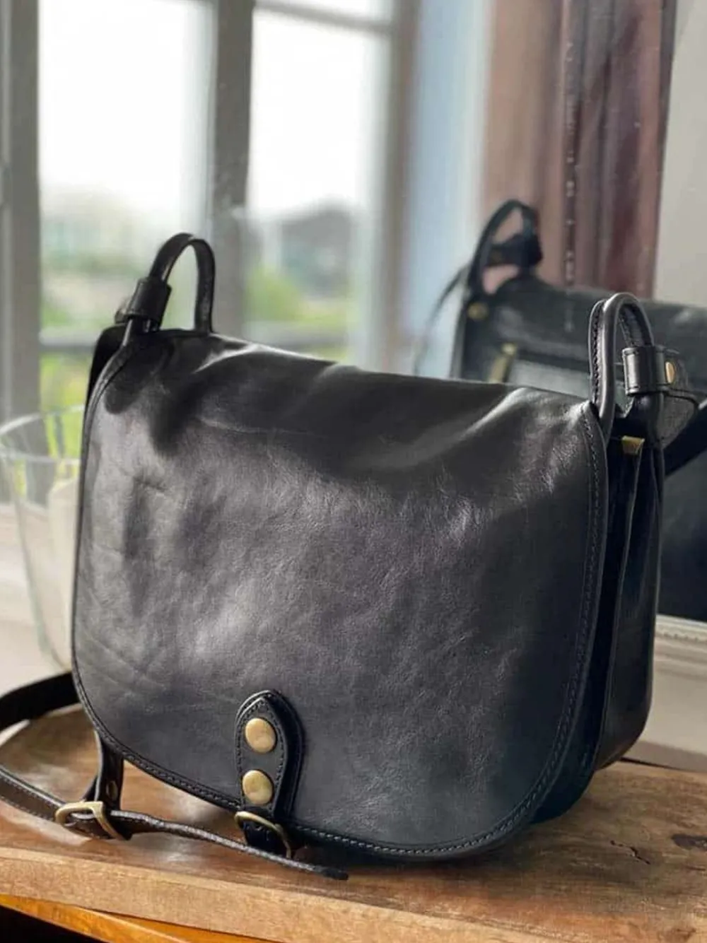 Hot Sac Noir Stefania Femmes Sac Porte Epaule Avec Sangle