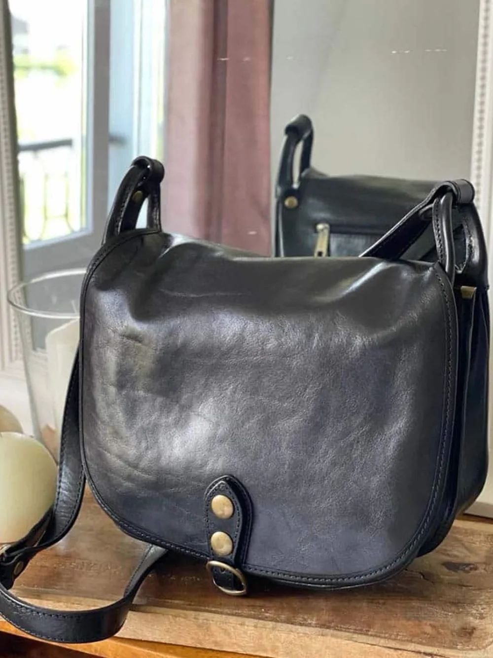 Hot Sac Noir Stefania Femmes Sac Porte Epaule Avec Sangle