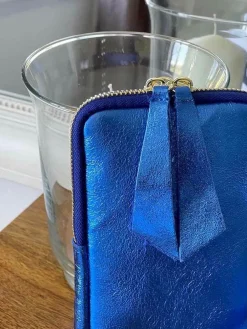 Sale Sac Portable En Cuir Bleu Kira Femmes Sac Taille Téléphone Portable