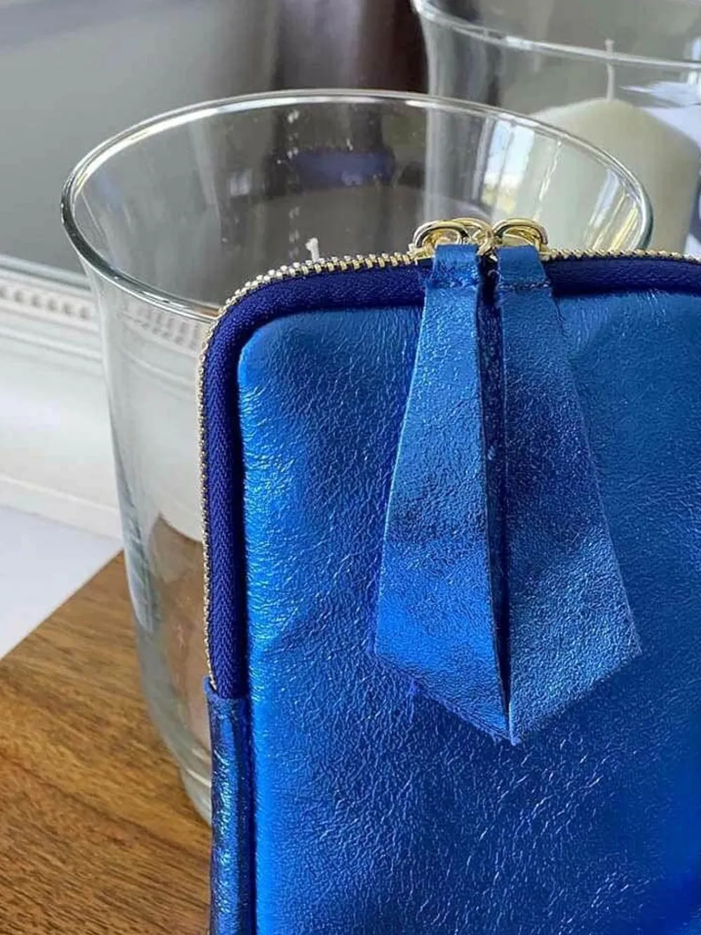 Sale Sac Portable En Cuir Bleu Kira Femmes Sac Taille Téléphone Portable