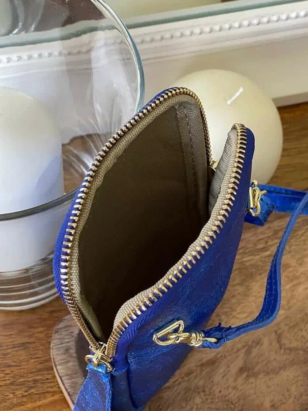 Sale Sac Portable En Cuir Bleu Kira Femmes Sac Taille Téléphone Portable