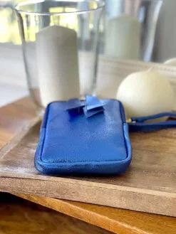 Sale Sac Portable En Cuir Bleu Kira Femmes Sac Taille Téléphone Portable