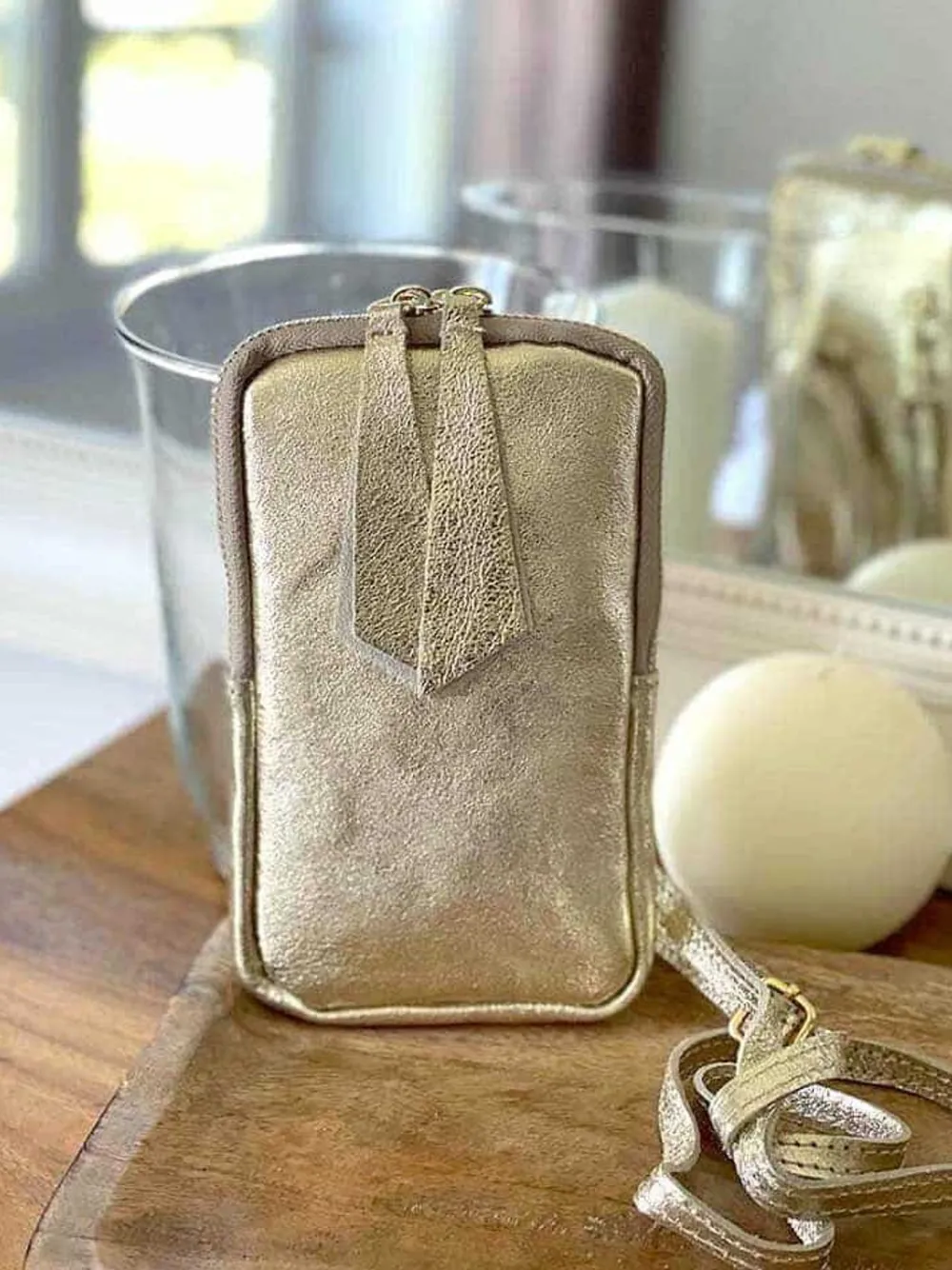 Shop Sac Portable En Cuir Dore Kira Femmes Sac Taille Téléphone Portable
