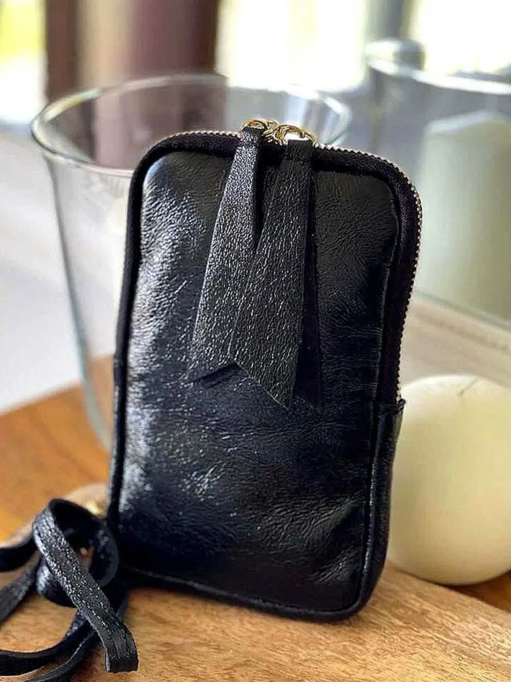 Discount Sac Portable En Cuir Noir Kira Femmes Sac Taille Téléphone Portable