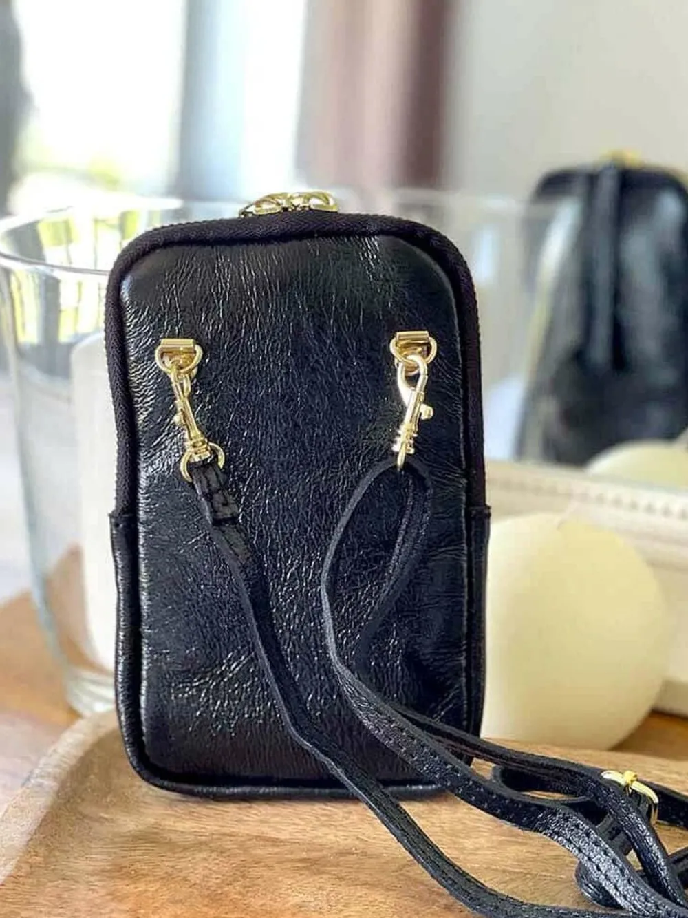 Discount Sac Portable En Cuir Noir Kira Femmes Sac Taille Téléphone Portable
