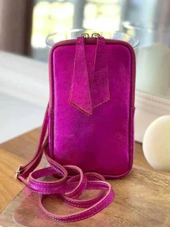Clearance Sac Portable En Cuir Rose Kira Femmes Sac Taille Téléphone Portable