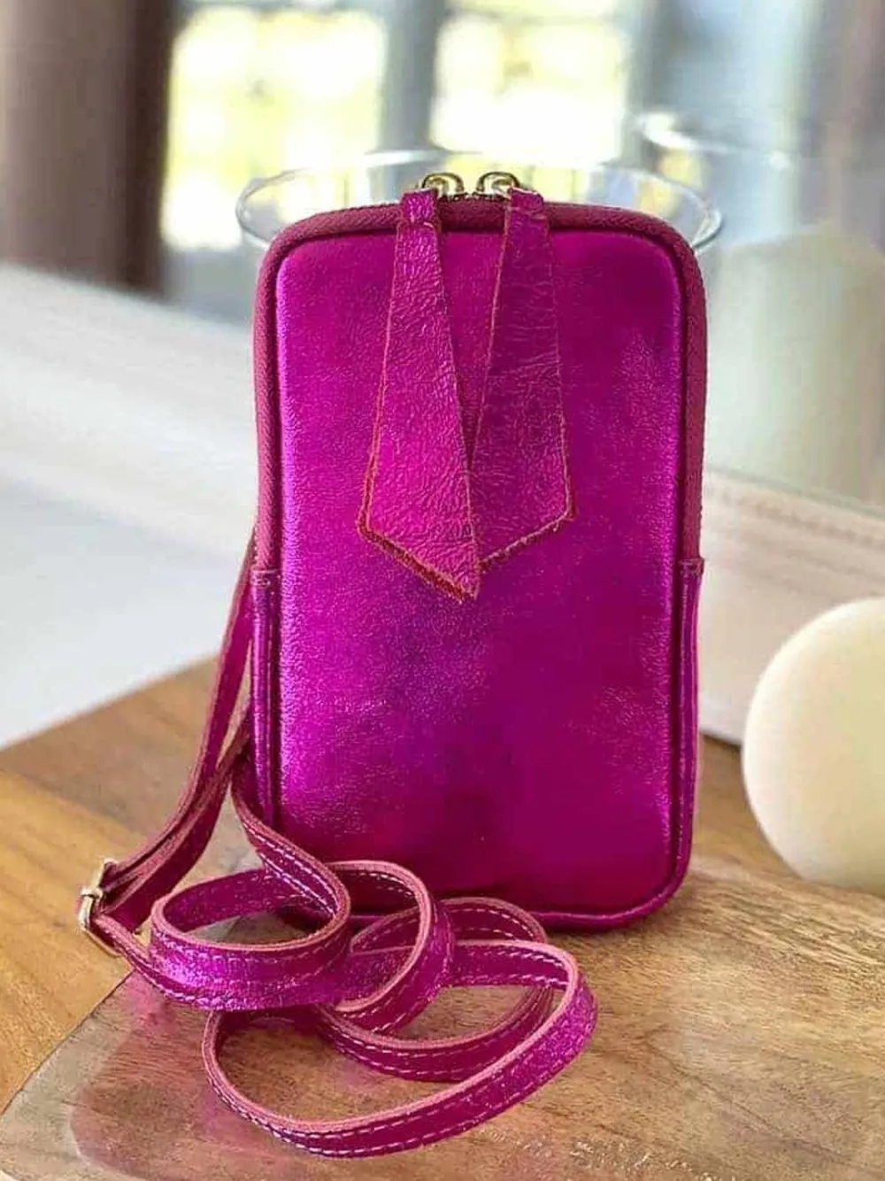 Clearance Sac Portable En Cuir Rose Kira Femmes Sac Taille Téléphone Portable