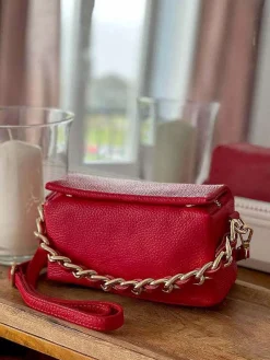 Cheap Sac Rouge Clover Femmes Sac Porte Epaule Avec Sangle